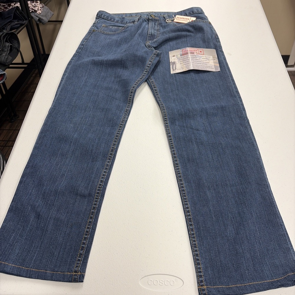 DEARBORN Denim Jeans 33 x 29 Tailored Fit Dark Wash Made In USA NWT Quality